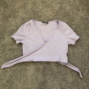 Purple Crossover Crop Top